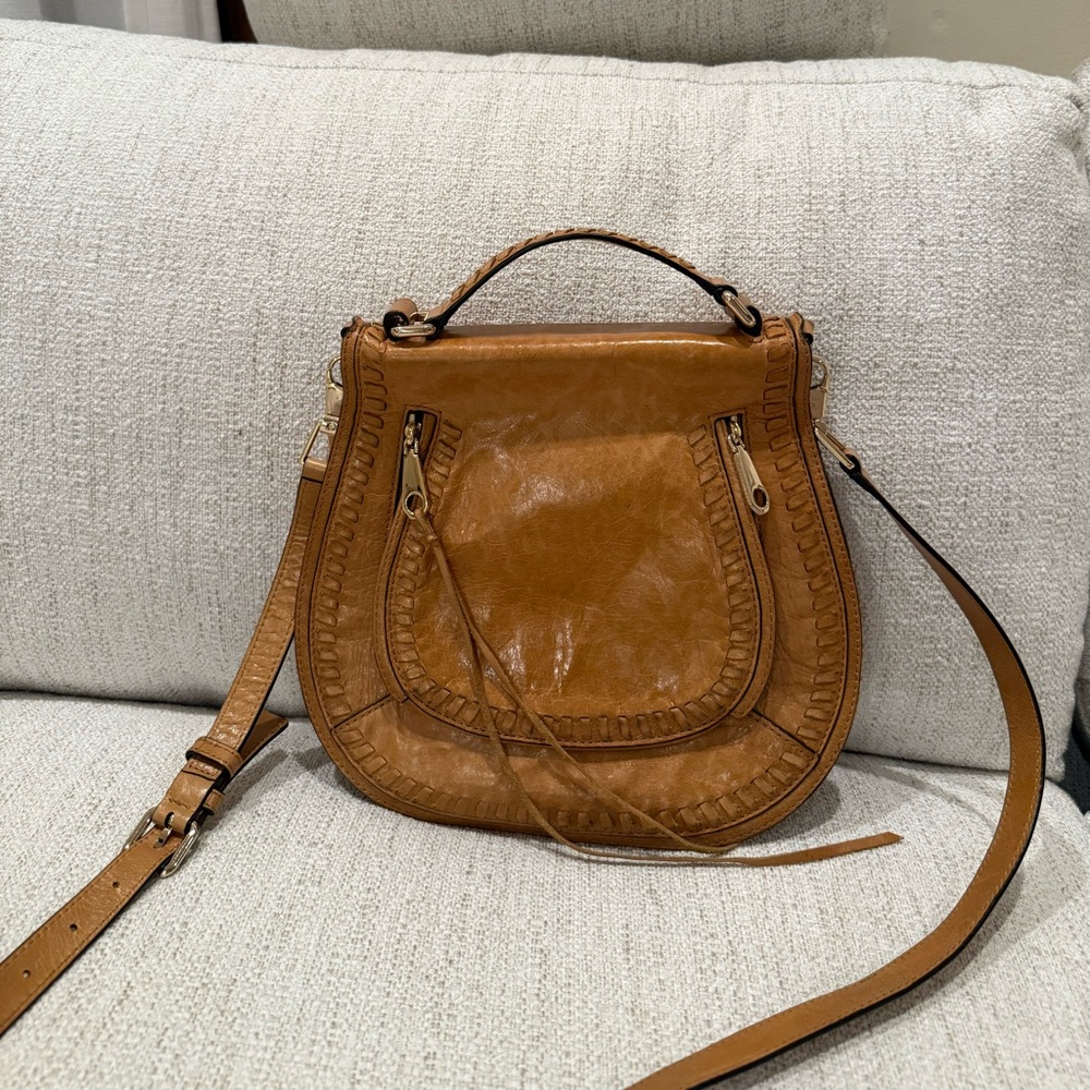 Rebecca Minkoff Vanity Saddle Bag - Beige Leather